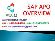 SAP APO ONLINE TRAINING IN HYDERABAD INDIA SRYIT SOLUTIONS