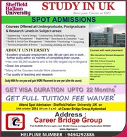 Spot admissions by Sheffield Hallam University at career bridge group