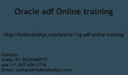 Oracle adf Online Training in usa,  uk,  Canada,  Malaysia,  Australia,  In