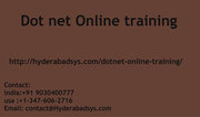 Dot net Online Training in USA,  uk,  Canada,  Malaysia,  Australia,  India