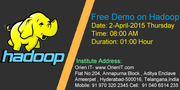 Free Hadoop Demo on 02-April-2015 Thursday Morning 8:00 AM