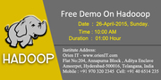 Free Hadoop Demo on 26-April-2015 Sunday At 10:00 AM