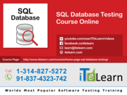 SQL Database Testing Online Training Videos