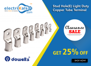 Buy Dowells 95 Sq.mm 10mm Stud Hole(E) Light Duty Copper Tube Terminal