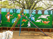 kids pre primary school wall art painting in hyderabad