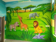 kids classroom art wall painting in hyderabad