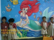 playschool cartoon art wall painting in hyderabad