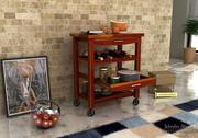 Admirable solid wood kitchen trolley design - WoodenStreet