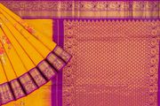 Gadwal Silk Buttis Yellow Saree at Brand Mandir